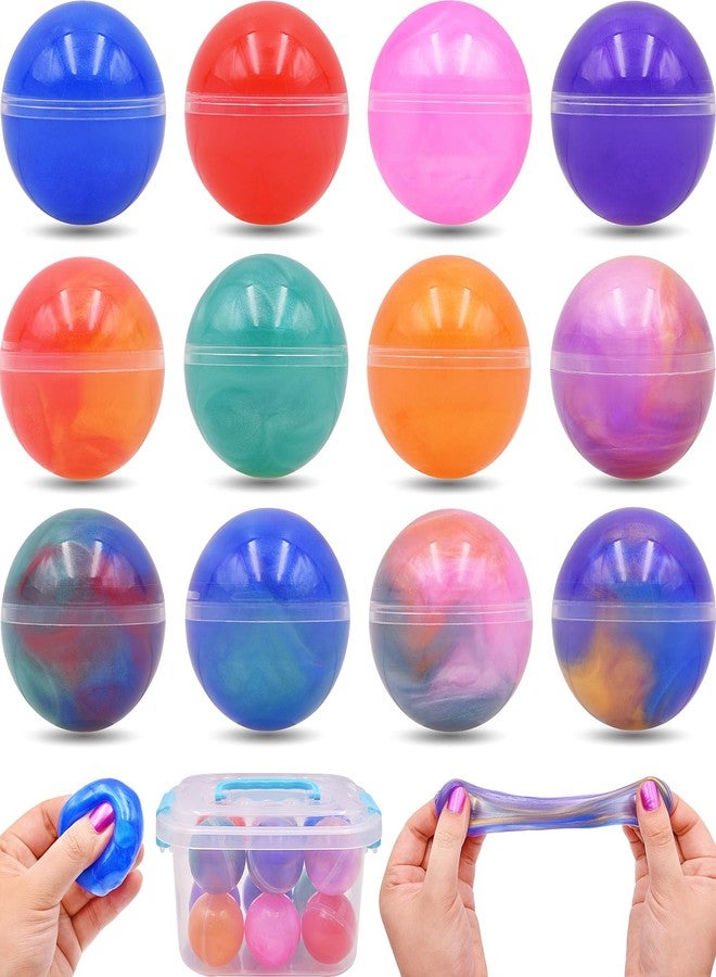 Howzcci 12 Pack Galaxy Slime Ball Toys Stress Relief Toys DIY Squeeze Stretchy Party Favors Toy for Kids Boys Girls Christmas Stocking Stuffers School Classroom Prizes Valentines Day Card Gifts - Image 1